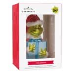 Dr. Seuss's How the Grinch Stole Christmas!™ Grinch With Present Blown Glass Hallmark Ornament - Image 3