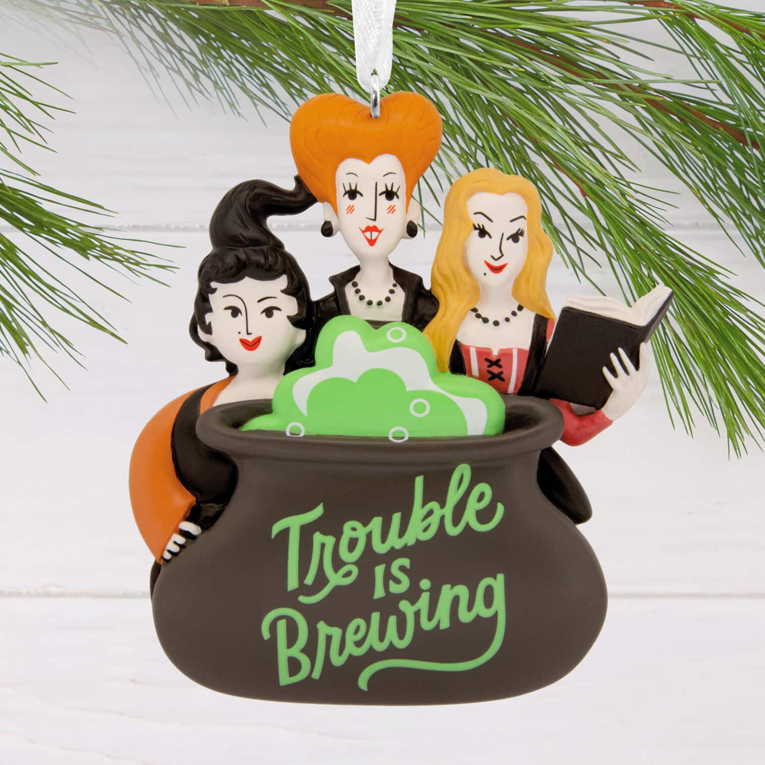 Hocus-Pocus-Sisters-Cauldron-Christmas-Ornament_3HCM5523_02 Disney Hocus Pocus Sanderson Sisters Hallmark Ornament - Image 1